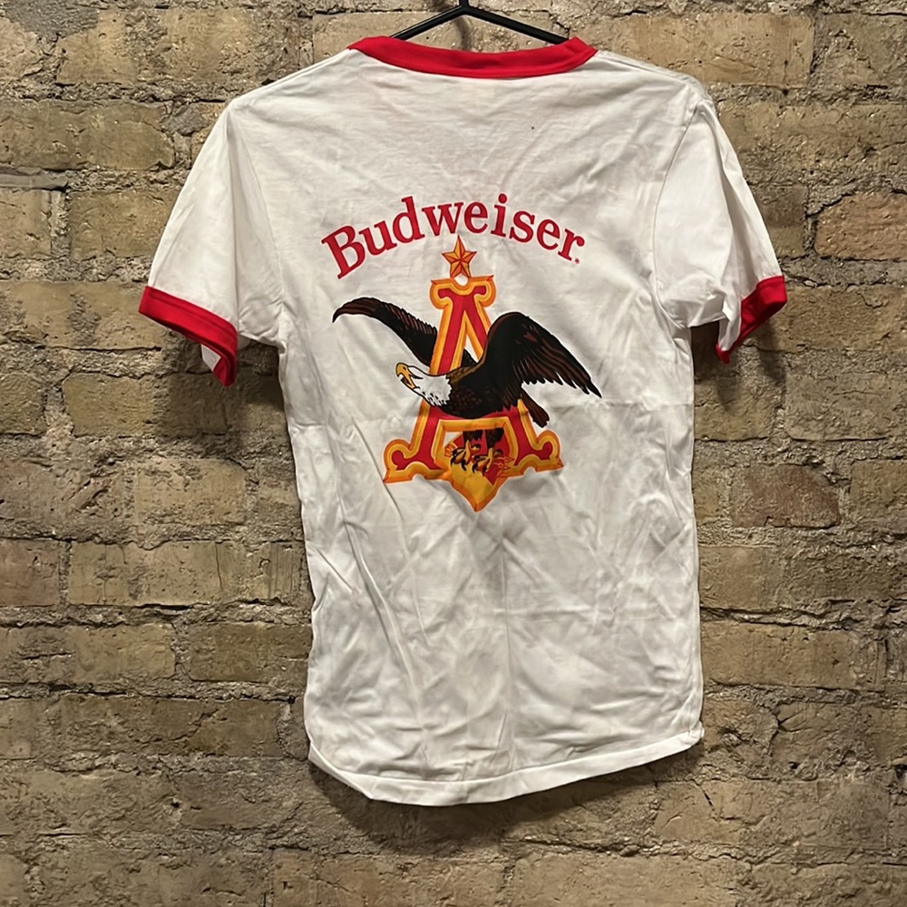Vintage V-Neck Ringer Budweiser T-Shirt